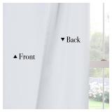 PONY DANCE 100percent Blackout Curtains 94 inch Length 2 Panels Set - Grommet Room Darkening Drapes for Bedroom and Living Room Window Thermal Insulated Black Out Curtains (White, 55W x 94L)