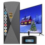2025 Long Range TV Antenna Indoor, Antenna for Smart TV with Amplifier Signal Booster for Local Channels,Digital Antenna Outdoor for All Older TVfts-Supports 4K 1080p -33ft Long Cables
