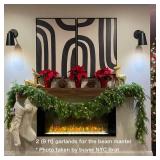 Senjie Christmas Garland Norfolk Pine Garland Real Touch Artificial Greenery Garland for Mantle Fireplace Table Indoor Outdoor Holiday Decortions 5FT 2PCS