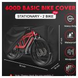 Zettum Bike Cover for 2 Bikes - 600D Bike Covers Outdoor Storage Waterproof and Heavy Duty, Bicycle Cover for 2 eBike, Mountain Bike, Road Bike, Hybrid Bike, Beach Cruiser Bike, Scooter and More