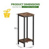 Homeiju 2-Pack Plant Stand Indoor, 2 Tier Wood Corner Plant Stand, Modern Square Plant Shelf Flower Stand for Living Room Patio Balcony Garden, Rustic Brown