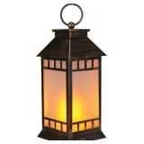 18ftft Glass Solar Lantern Outdoor Waterproof, Large Hanging Solar Lanterns with Flickering Flame Lights, Metal Outdoor Lantern Decorative for Patio Garden Backyard Tabletop Mothers Day Gifts Mom
