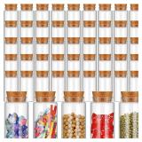Maxdot 50 Pcs Plastic Potion Bottles with Cork Mini Sand Art Bottles Wishing Vial Valentine Love Message Gift for Wedding Birthday Party Decoration DIY Crafts