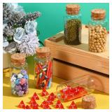 Maxdot 50 Pcs Plastic Potion Bottles with Cork Mini Sand Art Bottles Wishing Vial Valentine Love Message Gift for Wedding Birthday Party Decoration DIY Crafts