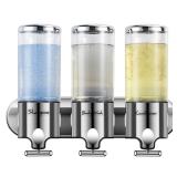 Shower Soap Dispenser, Shampoo Dispenser for Shower 3 * 500ml Chamber No Drill Shampoo Conditioner Body Wash Dispenser Wall Mounted, Refillable Shower Dispensers Large Capacity(Clear 3 Chamber)