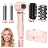 5 in 1 Hot Air Styler Wrap with Travel Bag- Professional High-Speed Hair Dryer Brush with Auto Wrap Curlers, 300 Million ions Frizz-Free and Fast Drying for Multiple Style, No Heat Damage, Gift Idea