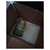 Tonxus 1pc Green Foaming Soap Dispenser, Glass Foam Hand Soap Dispenser with Gold Pump, 10 Oz Bathroom Refillable Liquid Lotion Pump Ribbed Bottle Container for Countertop Decor