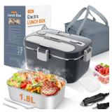 DUPASU Electric Lunch Box Food Warmer: 100W Heated Lunch Box for Adults, 1.8L Portable Fast Heating Lunchbox Food Heater for Car, Truck, Work, Travel, Lonchera Elctrica Porttil 1224V110-230V