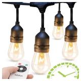 addlon 48 FT Outdoor String Lights Timer Control Commercial Grade Weatherproof 18 Edison Vintage Bulbs ETL Listed Heavy-Duty Decoration Christmas Lights for Patio Backyard Garden