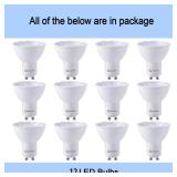 Bravsekai 12-Pack GU10 LED Bulbs, 6500K Cool White, Equivalent to 35W Halogen, 120V Spotlight Bulbs for Shops, Living Rooms, Kitchens, Bathrooms, Bedrooms