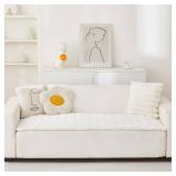 Awjcsv Couch Cover for Dogs Washable, Fuzzy Pet Couch Covers for 2 Cushion Sofa Pet Friendly, Non Slip Sofa Cover (White, 27.6\ x 59\in70 x 150cm)in