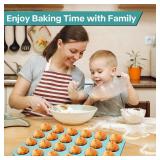 Spmarkt 2-Pack Light Blue 24-Cup Ceramic Mini Muffin Pan  Non-Stick Muffin Tin, PFOA-Free, Healthy Baking, Perfect for Cupcakes, Breakfast Treats and Party Delights