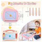 Smasiagon Magnetic Drawing Board for Kids, Toddler Toys for 1-2 Year Old Girl, Portable Doodle Board Pad Learning and Educational Toys for Ages 1 2 3 Year Old Baby Girl Birthday Gift?Pink?