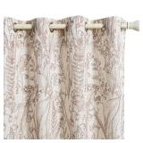 MEETSKY Floral Curtains 63 Inches Long Light Filtering Brown French Country Farmhouse Curtains 2 Panels Set Decorative Burlap Effect Privacy Drapes for Living Room Kitchen 52\x63\in, Brown, 2 PCsin