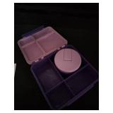 Pawtong Bento Lunch Box with 8oz Soup Thermo, Kids Leakproof Lunch Food Containers with 4 Compartment, Kids Thermo Insulated Hot Food Jar for School, Trvael (Purple)