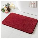 MIULEE Christmas Red Bath Rugs for Bathroom - Soft and Absorbent Non-Slip Rug for Shower Bath and Toilet, Machine Washable, 16ftft x 24ftft