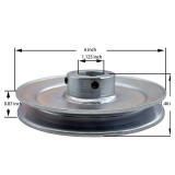 Saelno AB600-1 18 Single Groove Web Sheaves, v Belt Pulley 1 18 inch bore 6\ OD,Motor Pulley Carbon Steel for A B 5L 4L V-Beltsin