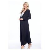 Isaac Liev Womenfts Maxi Cardigan  Casual Long Flowy Open Front Floor Length Drape Lightweight Duster Sweater Made in USA