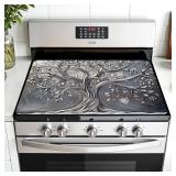 AOHMPT Multi-Design Stove Cover for GlassElectric Stoves - 3-in-1 Heat-Resistant Protector Mat, Non-Slip Drying Rack 28\x20\inin