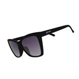 goodr New Wave Renegade Polarized Sunglasses, Medium Sized (Glam G), Black Solid Cat-Eye Frames with Black Gradient Lenses, Dark to Light Tint, UV400 Protection, No Slip, No Bounce