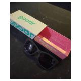 goodr New Wave Renegade Polarized Sunglasses, Medium Sized (Glam G), Black Solid Cat-Eye Frames with Black Gradient Lenses, Dark to Light Tint, UV400 Protection, No Slip, No Bounce