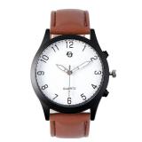 Top Plaza Quartz Analog Watch for Men Easy to Read Leather Strap Watch(Brown)