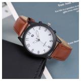 Top Plaza Quartz Analog Watch for Men Easy to Read Leather Strap Watch(Brown)