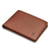 DONBOLSO Front Pocket Minimalist Leather Slim Wallet for Men - Extra Capacity Bifold Wallets with ID Window - Menfts Thin Billfold with 7 Card Slots - Genuine Leather Gift for Him - Nappa Brown
