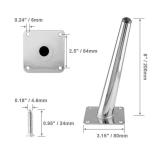 Seimneire 4pcs 8 Inch Furniture Legs, Oblique Conical Metal Legs Chrome Mid-Century Style Furniture Feet for Sofa Cabinet Table Chair Cupboard Couch Ottoman Home DIY Projects