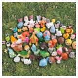 80 Pcs Mini Resin Animals 80 Styles Resin Animals Figurines Bulk for Fairy Garden Miniature Dollhouse Accessories Hide Crafts Decor