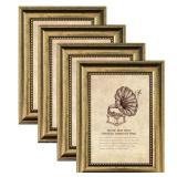 TKYGU 4x6 Picture Frame with Real Glass, 4 set Ornate Vintage Picture Frames for Wall or Tabletop Display, Gold 4 x 6 Frame for Wall home best gift