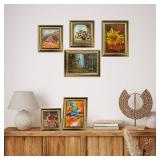 TKYGU 4x6 Picture Frame with Real Glass, 4 set Ornate Vintage Picture Frames for Wall or Tabletop Display, Gold 4 x 6 Frame for Wall home best gift