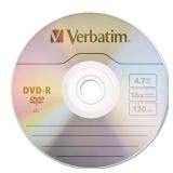 Verbatim DVD-R Blank Discs AZO Dye 4.7GB 16X Recordable Disc - 100 Pack Spindle,Silver