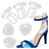 ONUEMP Heel Cushion Inserts and Metatarsal Pads for Women, 3 Pairs Heel Grips and 3 Pairs Ball of Foot Cushions, Silicone Shoe Pads Insoles for High Heels, Blister Prevention for Too Big Shoes