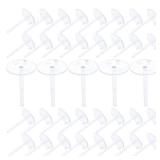 BESTOYARD 100Pcs Transparent Plastic Cake Nail Doll Decoration Holders with Glue for Baby Shower Birthday Anniversary DIY Baking Decorating Support Kit and Piping Tip Organizer Storage