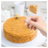 BESTOYARD 100Pcs Transparent Plastic Cake Nail Doll Decoration Holders with Glue for Baby Shower Birthday Anniversary DIY Baking Decorating Support Kit and Piping Tip Organizer Storage