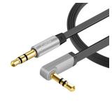 CableCreation Aux Cable, 6FT1.8M Flat 3.5mm Auxiliary Audio Stereo Cord 90 Degree Right Angle Compatible with Car, Home Stereos, Headphones, iPod iPhone iPad, Smartphone, MP3 Player, Black
