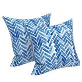 LVTXIII Outdoor Throw Pillow Covers 18 x 18 Inch, Covers ONLY Modern Paisley Pattern Decorative Square Toss Pillow Case Pack of 2 for Home Patio Garden Sofa Bed Furniture, Blue Bricks
