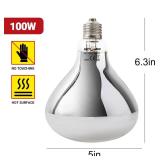 REPTI ZOO 100W Reptile Heat Lamp UVA UVB Reptile Light, Full Spectrum Self-Ballasted Vapor Basking Sunlight Bulb for Reptile and Amphibian Use E26