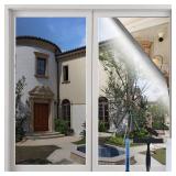 Volcanics One Way Window Privacy Film with Installation Tools 17.5 x 78.7 Inches, Sun Blocking Window Tinting Film for Home Heat Control Mirror Tint Film Static Cling, Silver