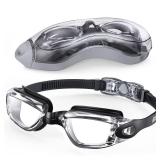 Aegend Swim Goggles, Swimming Goggles No Leaking Full Protection Adult Men Women Youth, Flexible, Detachable, Black, Clear