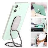 Phone Ring Holder Finger Kickstand 360°Rotation Cellphone Back Grip Foldable Cell Phone Stand for Desk Compatible with iPhone iPad Smartphones Tablets (Gun Black)