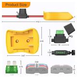 RVBOATPAT Battery Adapter Compatible with Dewalt 20V Power Wheel Battery Adapter 12 AWG Wire Battery Converters with Fuses and Connectors