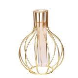 Radefasun Desktop Plant Vases with Test Tube Glass Flower Vase with Gold Metal Stand Propagation Station Plant Holder for Home Wedding Decor