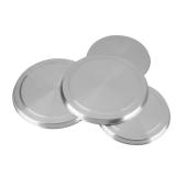 Set of 4 Stainless Steel Stove Burner Covers - 2X 8.07 and 2X 6.5 Round GasElectric Range Top Covers for Extra Counter Space, Heat Resistant and Decorative Kitchen Organizer (Family Silver Finish)