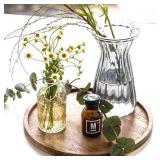 11.5 Inches Candle Holder Tray Home Decor, Round Wood Tray for Coffee Table, Small Wooden Serving Decorative Trays for Home