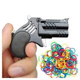 Rubber Band Gun Creative Keychains Decorative Ornaments School Bag Pendants Creative Decompression Toys (Black)