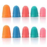Mabor 10Pcs Silicone Finger Tips Protector, Silicone Thimbles for Finger Tips Protection, Small Fingers Grip Cover Pad Thimble for Paperwork Money Counting Cutting Knitting Sewing Crafts