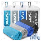 PAWPRO 4 Packs Cooling Towels for Neck and Face, Soft Breathable Gym Towels with Waterproof Bag and Carabiner, Multi-Colored Sweat Towels for Gym, Running, Yoga, Travel, Climb