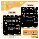 AmazingSpark First and Last Day of School Sign Board Double Sided 1st Back to School Supplies 10\x12\in for Kids Preschool Kindergarten Chalk Board, Cute Crayon Retro Groovy Photo Reusable(Macaron)in